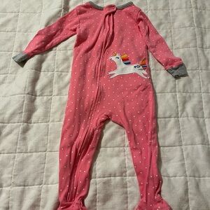 Carter's Pink Polka Dot Unicorn Footed One-Piece